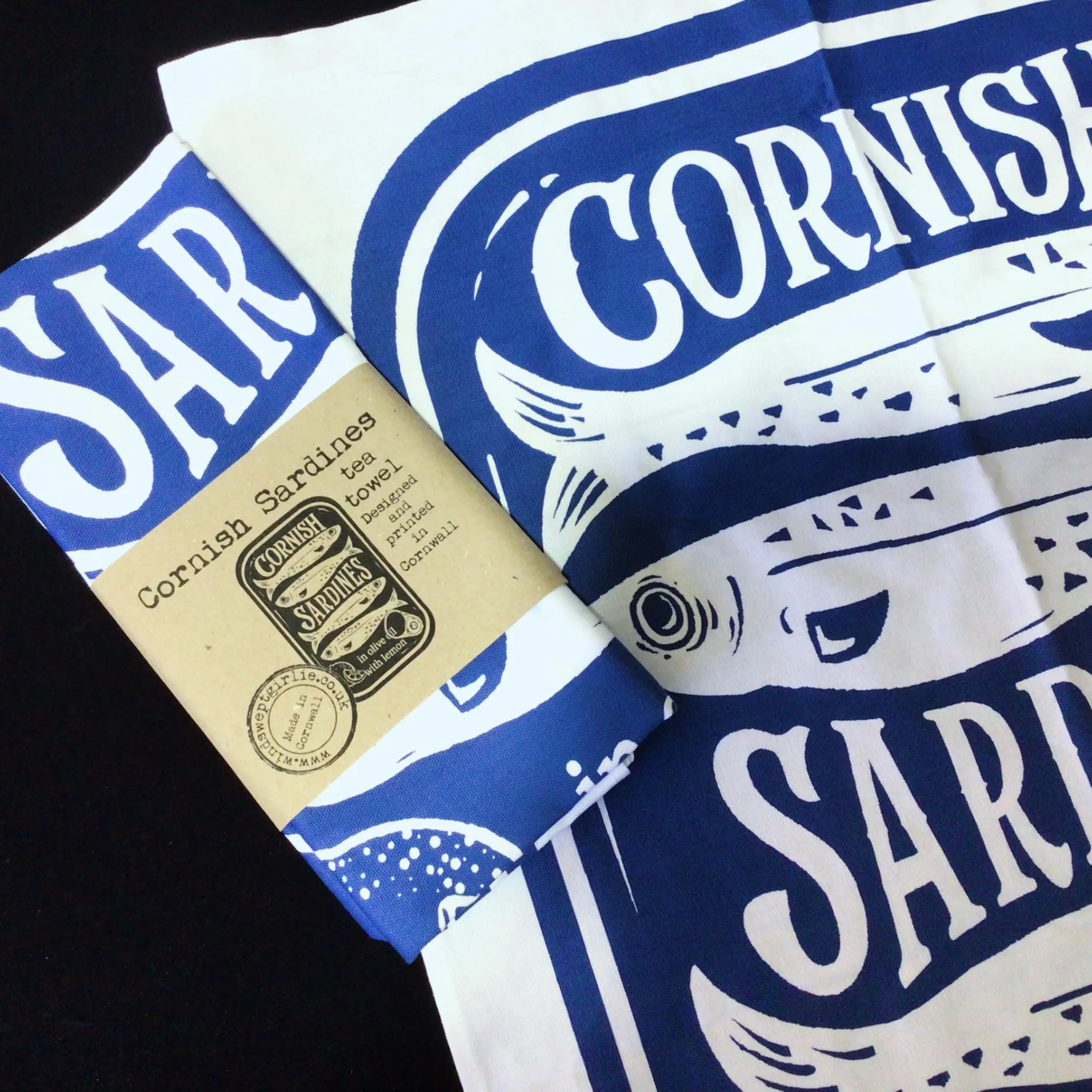 Sardine tin teatowel (image for) Sardine tin teatowel